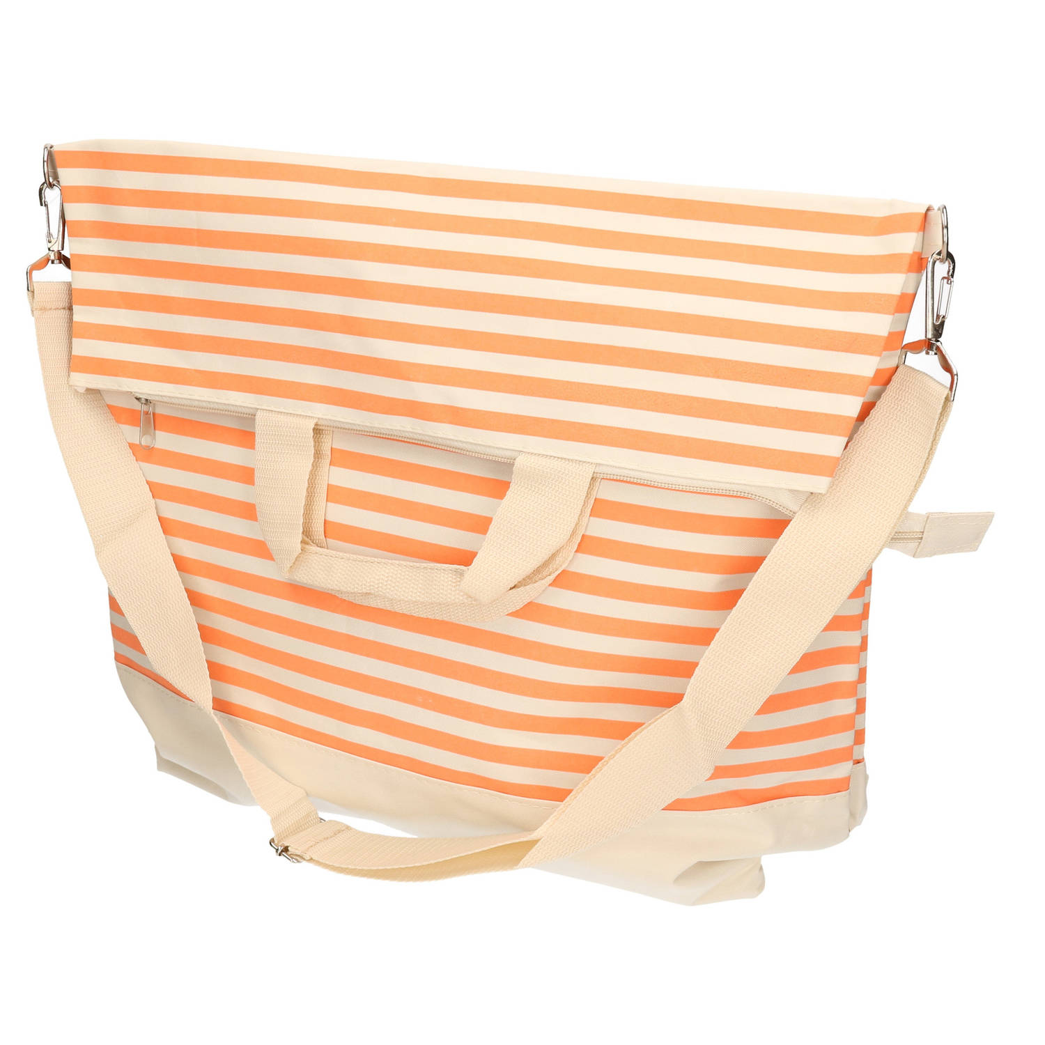 Strandtas Gestreept Florence 43 X 53 Cm - Strandshoppers Van Polyester - Oranje