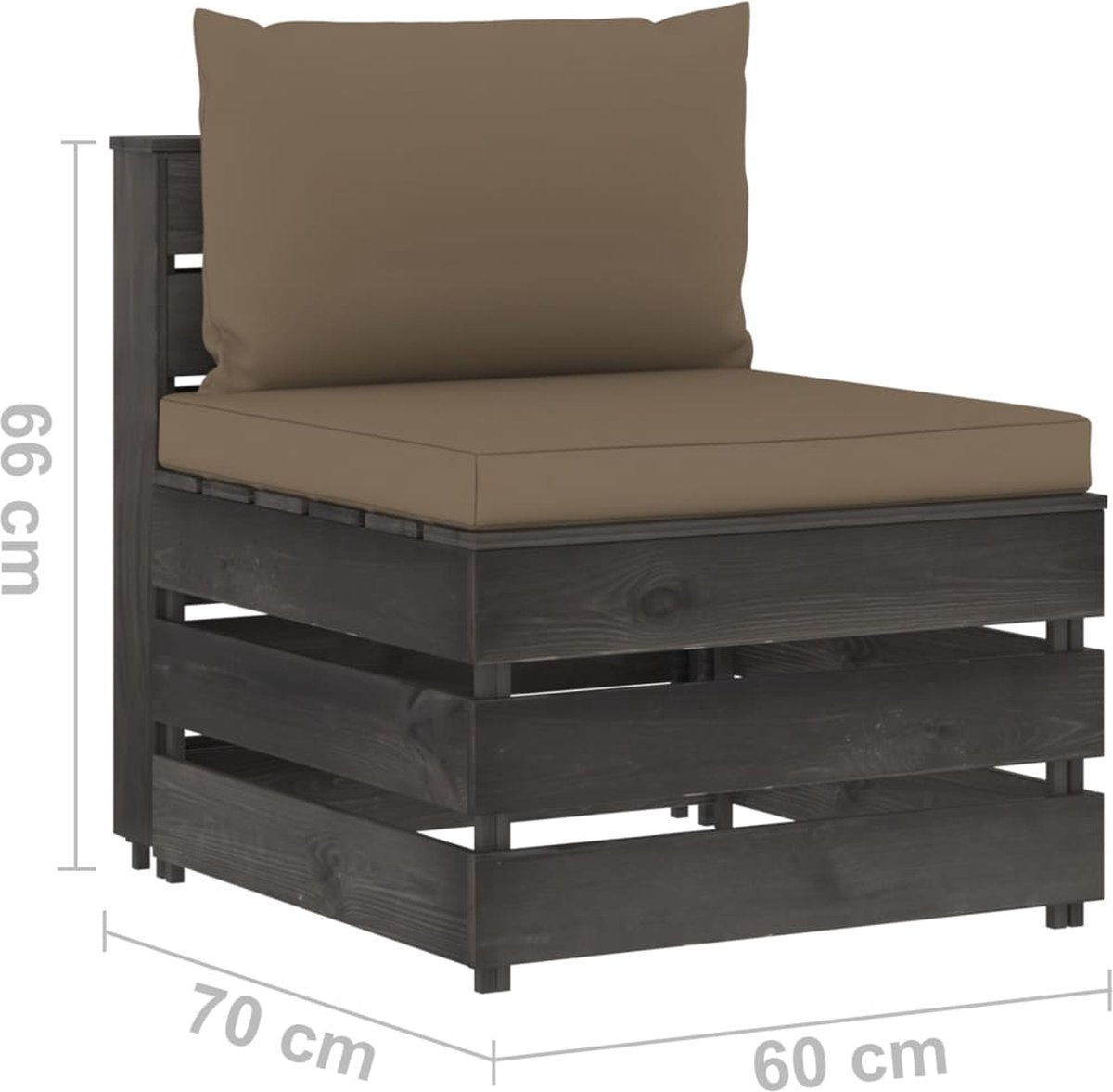 Vidaxl 5-delige Loungeset Met Kussens Geïmpregneerd Hout - Bruin