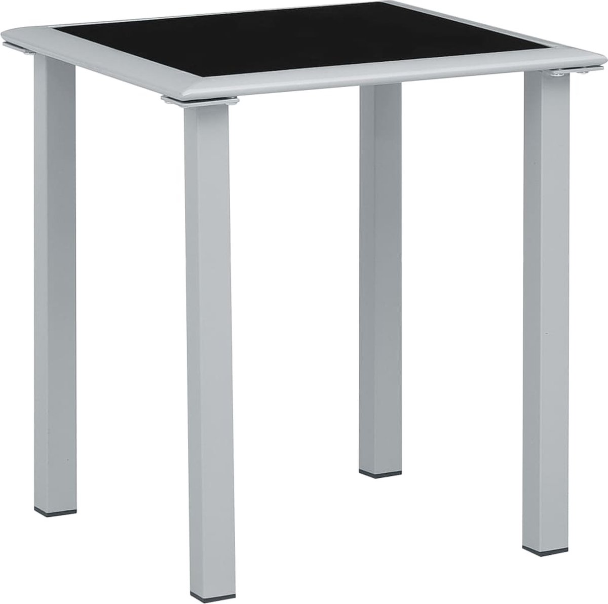 Vidaxl Ligbedden 2 St Met Tafel Aluminium Crèmekleurig - Zwart