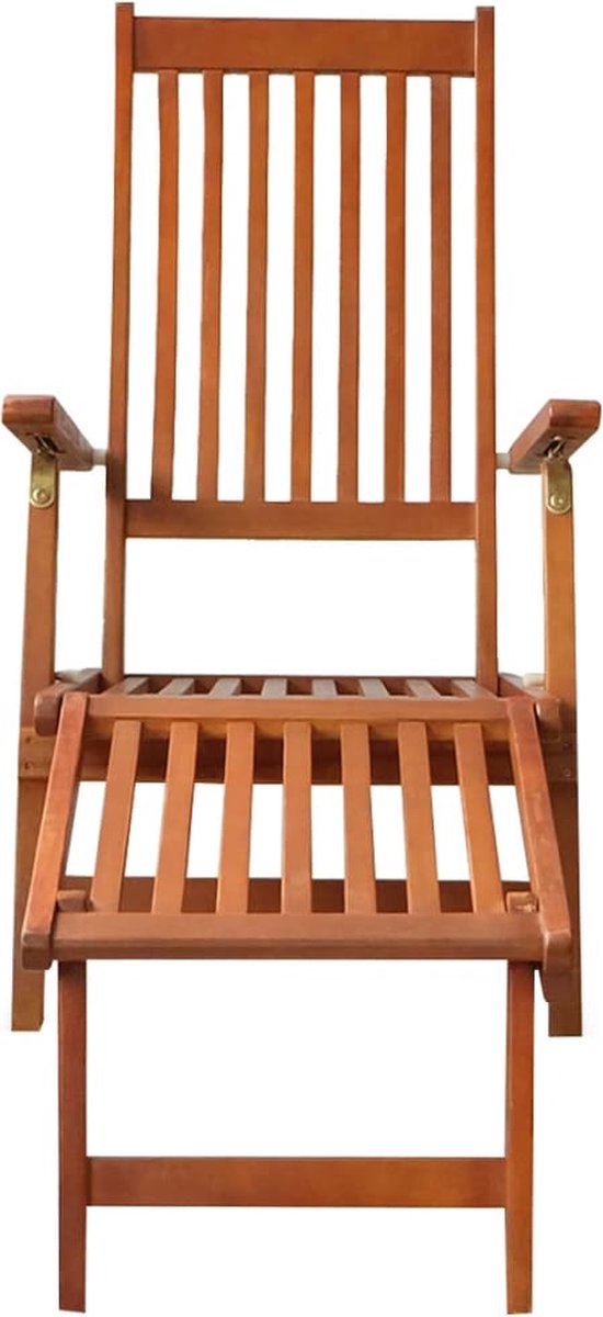 Vidaxl Terrasstoel Met Voetensteun En Kussen Massief Acaciahout - Beige