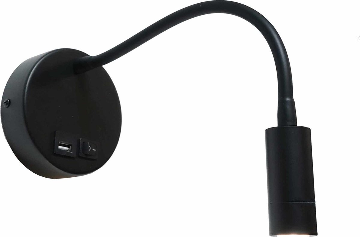 Lamponline Wandlamp Flex Usb - Zwart