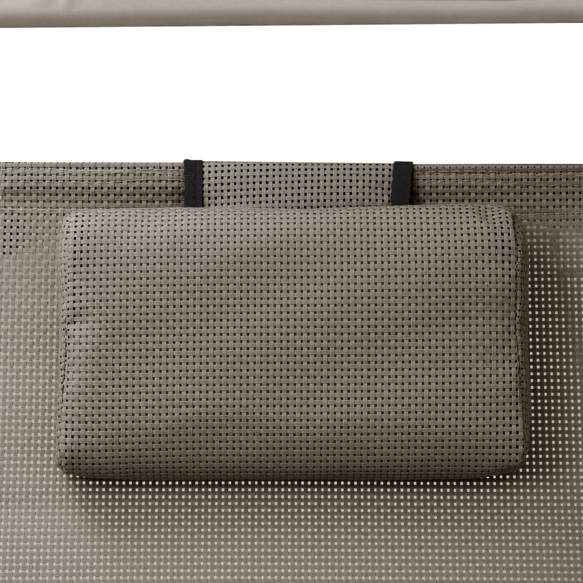 Vidaxl Ligbed Tweepersoons Met Luifel Textileen Taupe