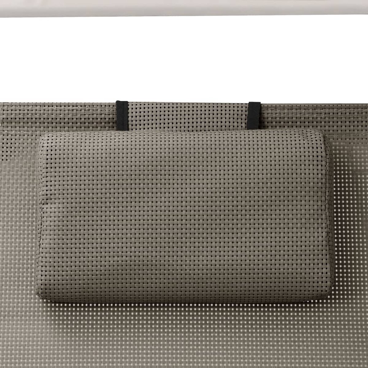 Vidaxl Ligbed Tweepersoons Met Luifel Textileen Taupe