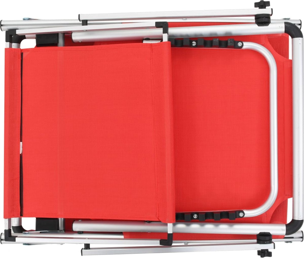 Vidaxl Ligbedden Inklapbaar Met Dak 2 St Aluminium En Textileen - Rood