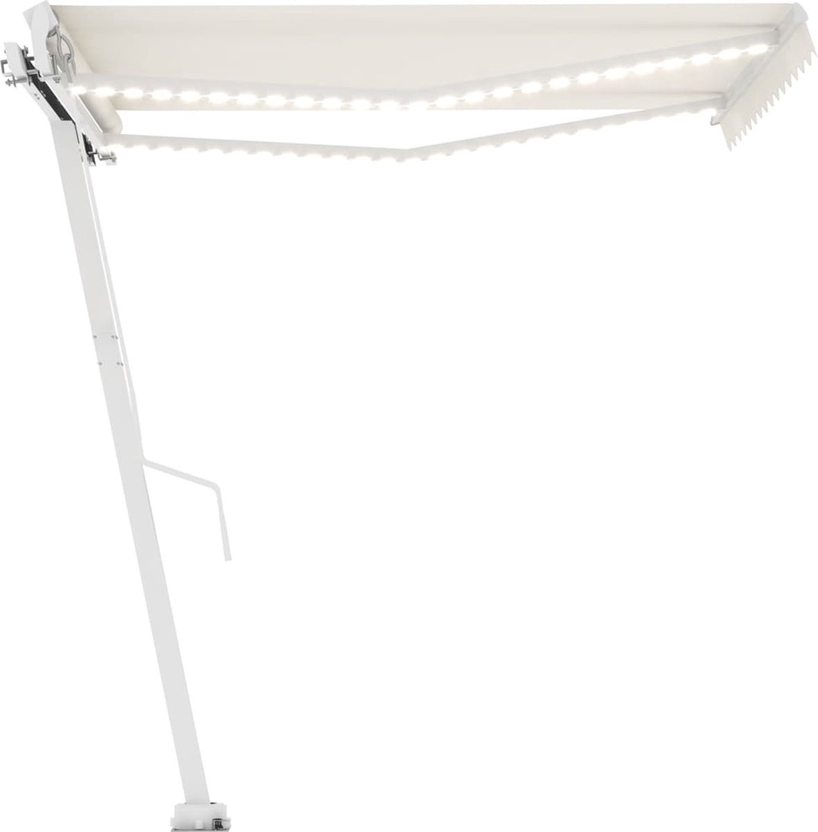 Vidaxl Luifel Handmatig Uittrekbaar Met Led 350x250 Cm Crèmekleurig