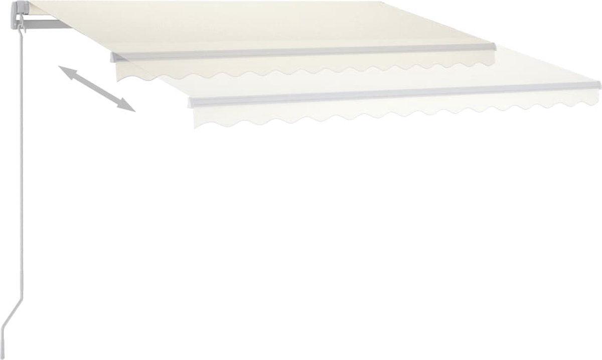 Vidaxl Luifel Handmatig Uittrekbaar Met Led 350x250 Cm Crèmekleurig
