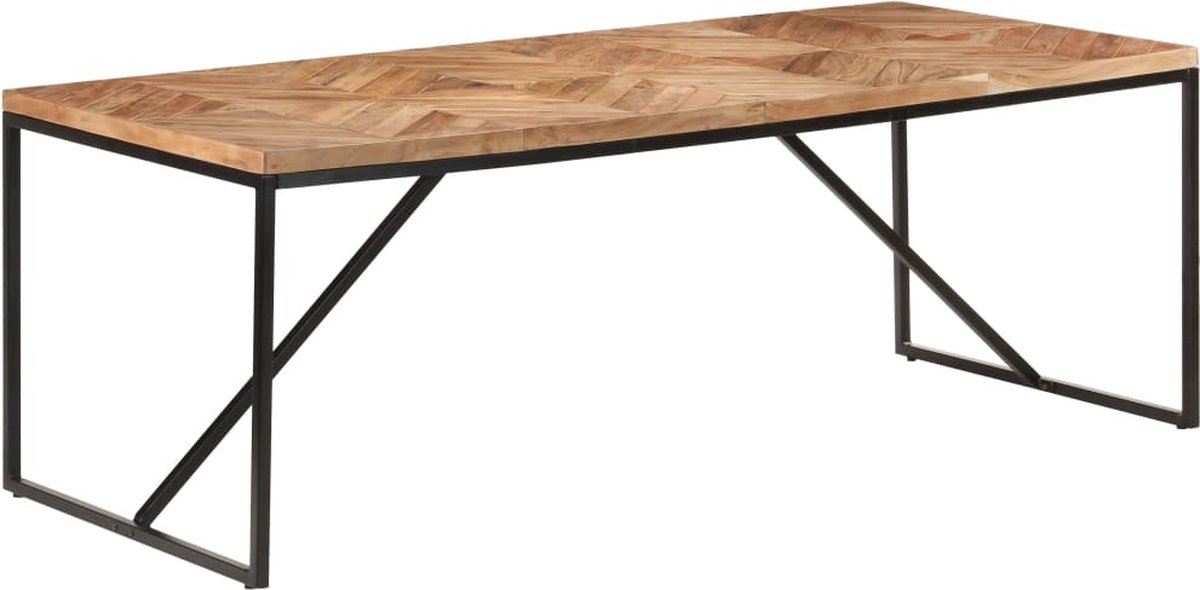 Vidaxl Eettafel 200x90x76 Cm Massief Acaciahout En Mangohout - Bruin