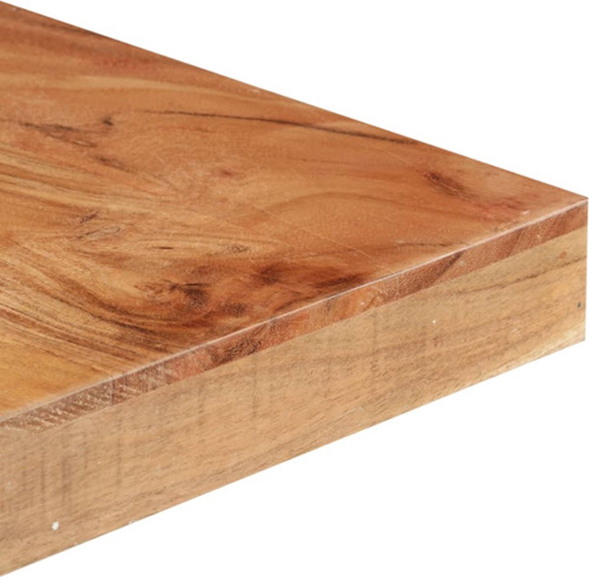 Vidaxl Eettafel 160x80x76 Cm Massief Acaciahout - Zwart