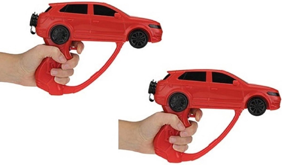 2x Auto Waterpistool/waterpistolen 30 Cm. - Rood