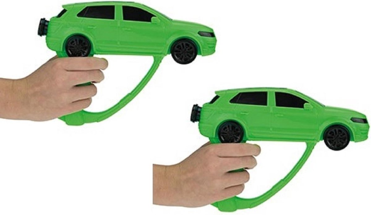 2x Auto Waterpistool/waterpistolen 30 Cm. - Groen