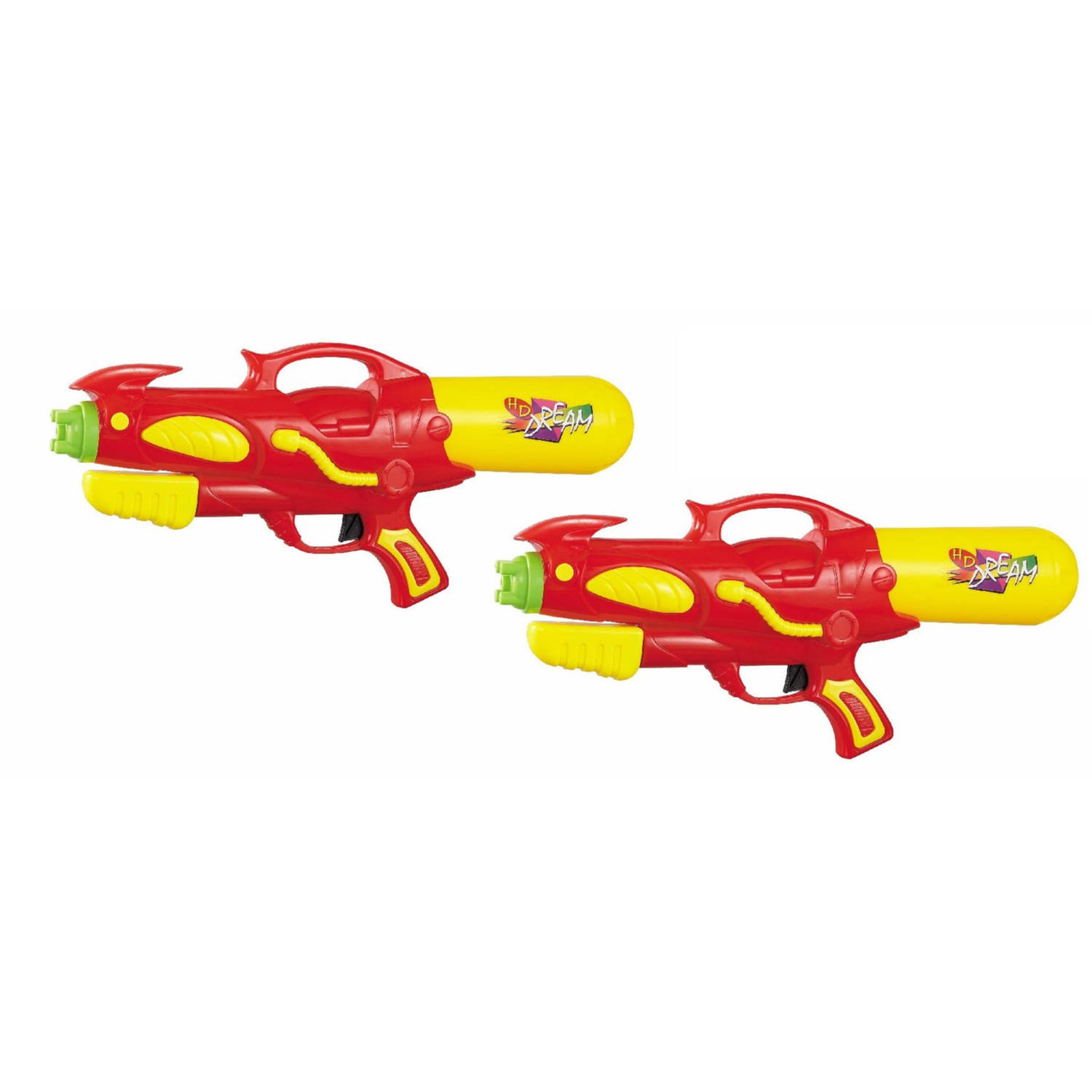 Summertime 2x Waterpistool/waterpistolen/geel 50 Cm - Rood