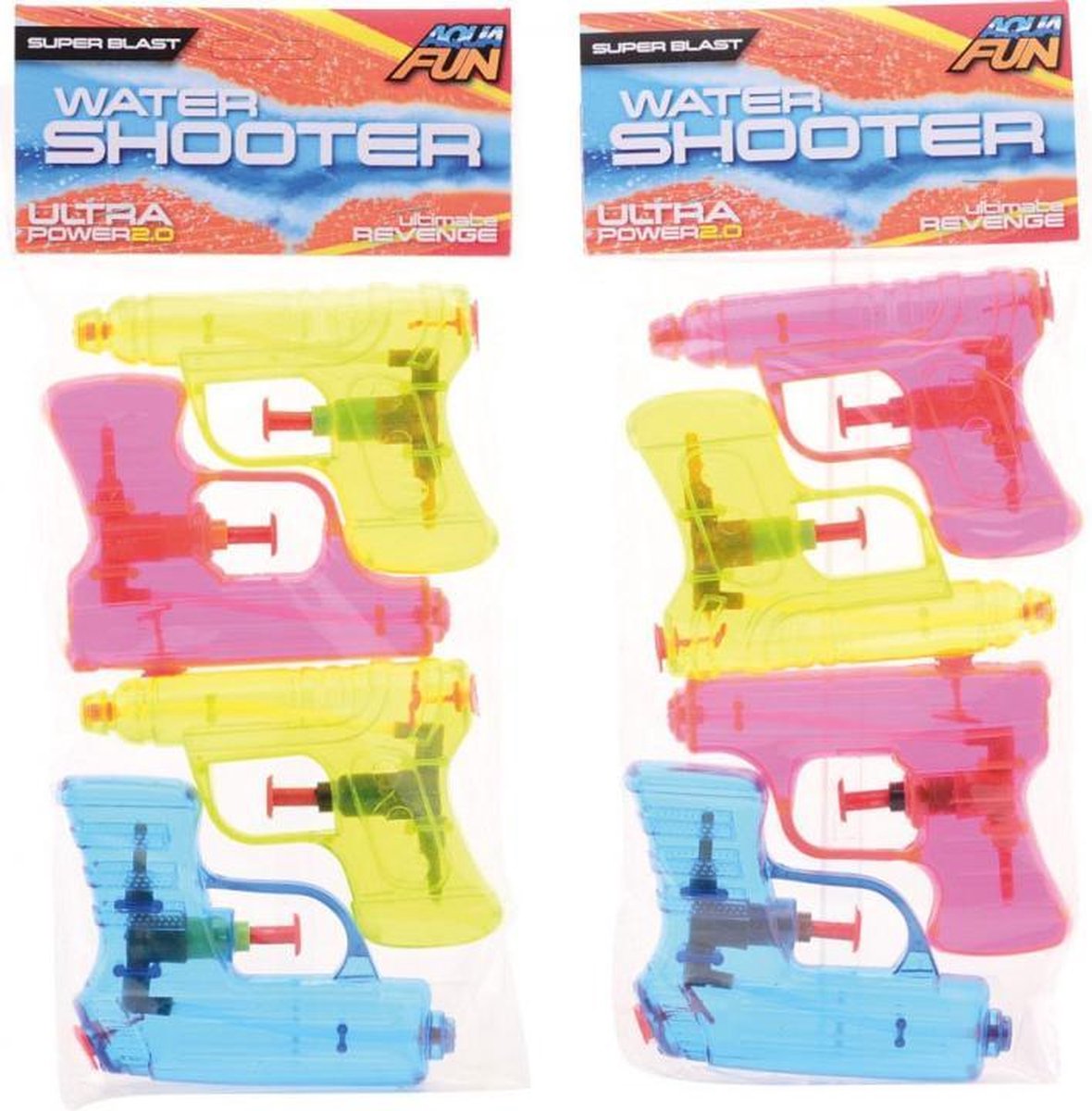 John Toy 2x Waterpistool/waterpistolen 4-pack 11 Cm