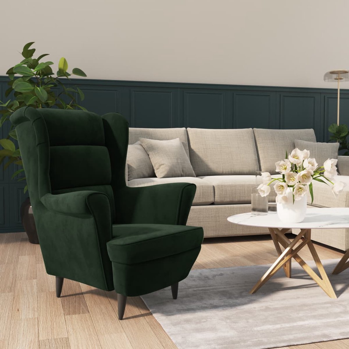 Vidaxl Fauteuil Fluweel Donker - Groen