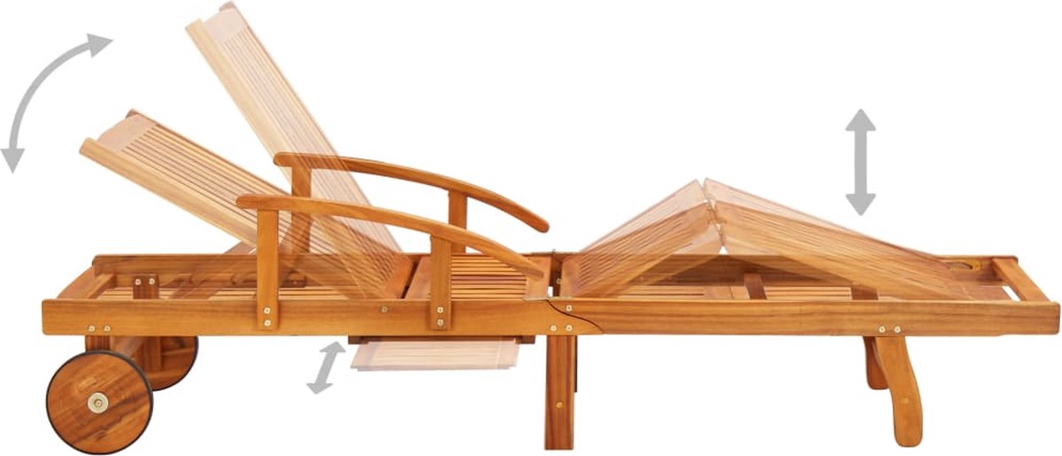 Vidaxl Ligstoelen 2 St Met Kussens Massief Acaciahout - Bruin