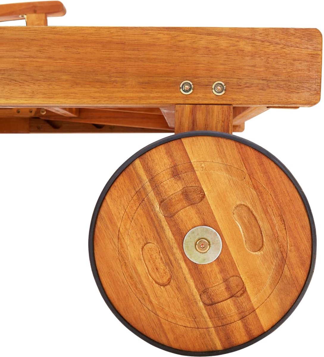 Vidaxl Ligstoelen 2 St Met Kussens Massief Acaciahout - Bruin