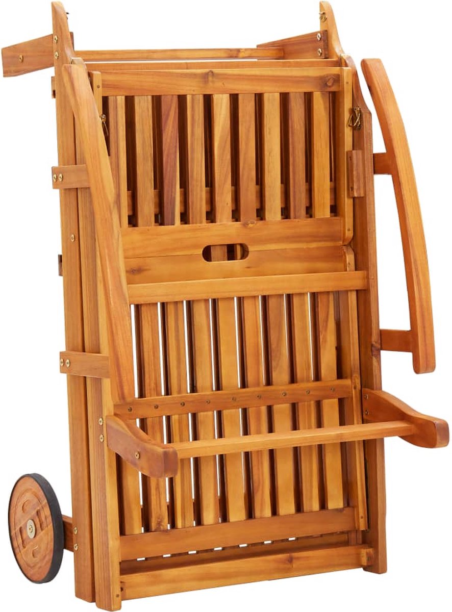 Vidaxl Ligstoelen 2 St Met Tafel En Kussens Massief Acaciahout - Grijs