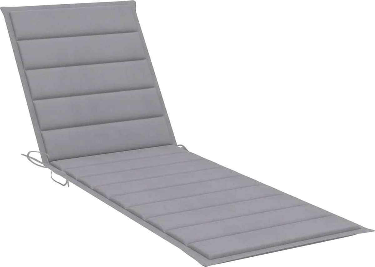 Vidaxl Ligstoelen 2 St Met Tafel En Kussens Massief Acaciahout - Grijs