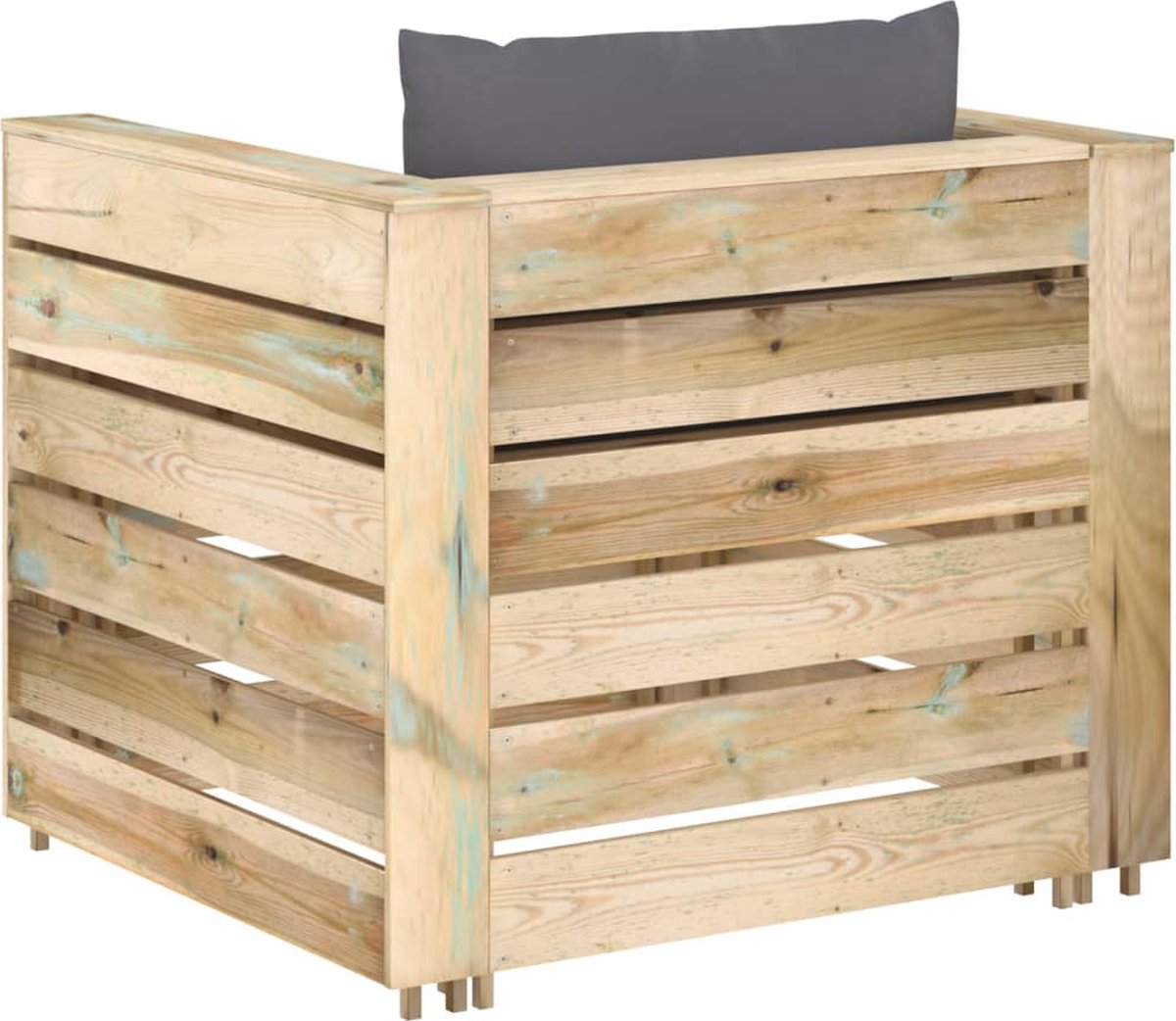 Vidaxl 2-delige Loungeset Met Kussens Geïmpregneerd Hout - Groen