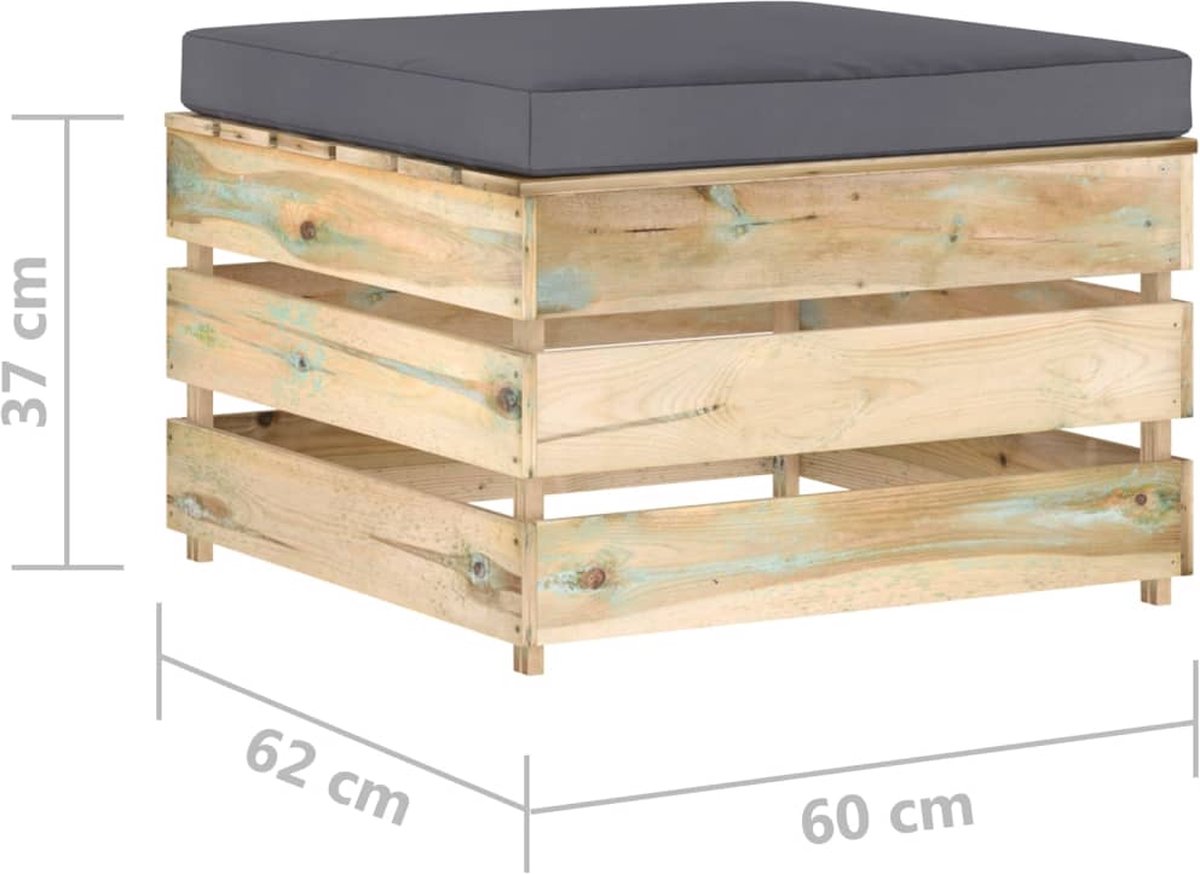 Vidaxl 2-delige Loungeset Met Kussens Geïmpregneerd Hout - Groen