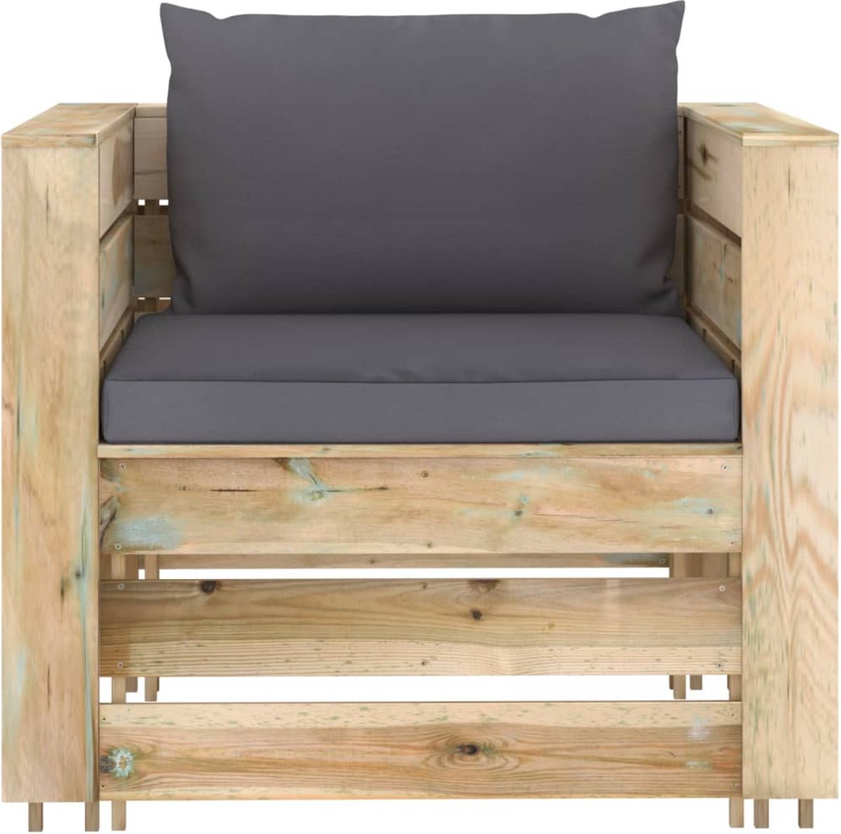 Vidaxl 2-delige Loungeset Met Kussens Geïmpregneerd Hout - Groen