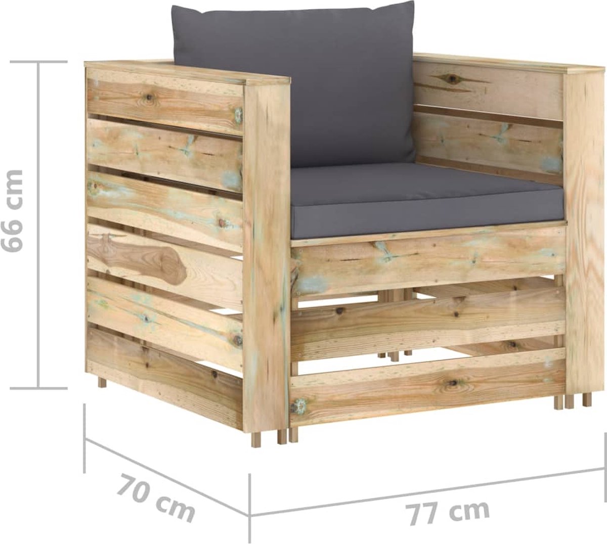 Vidaxl 2-delige Loungeset Met Kussens Geïmpregneerd Hout - Groen