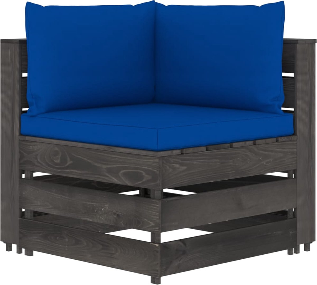 Vidaxl 6-delige Loungeset Met Kussens Geïmpregneerd Hout - Blauw