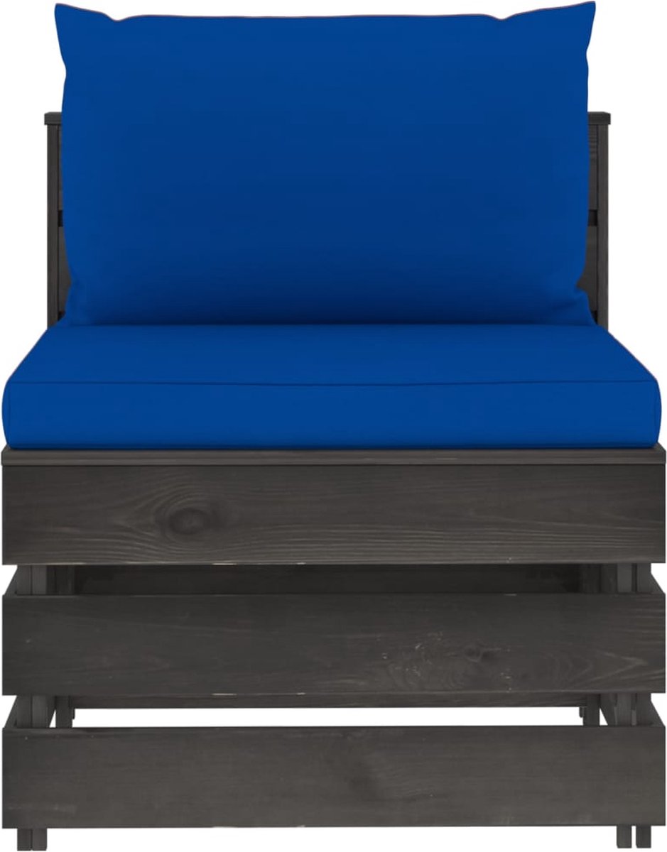 Vidaxl 6-delige Loungeset Met Kussens Geïmpregneerd Hout - Blauw