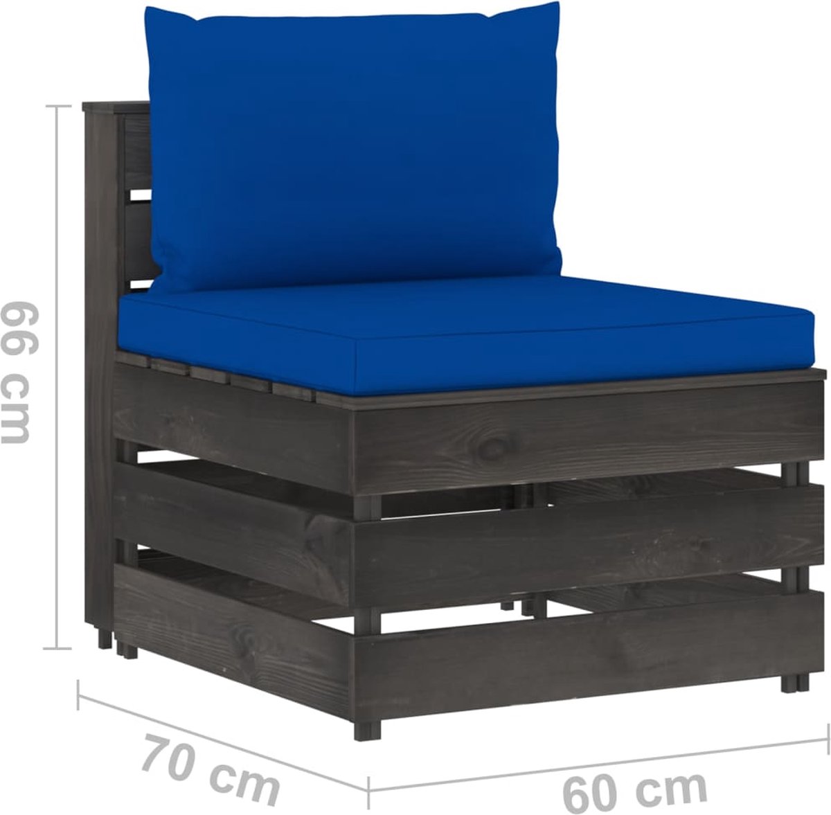 Vidaxl 6-delige Loungeset Met Kussens Geïmpregneerd Hout - Blauw