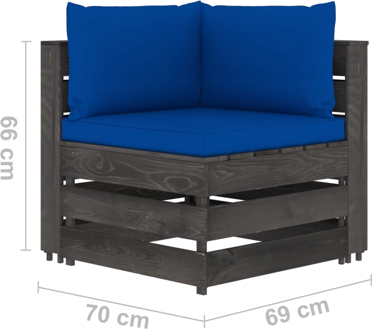 Vidaxl 6-delige Loungeset Met Kussens Geïmpregneerd Hout - Blauw