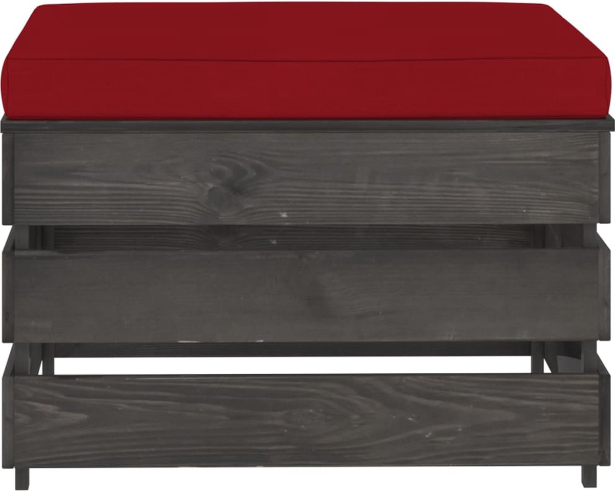 Vidaxl 7-delige Loungeset Met Kussens Geïmpregneerd Hout - Rood