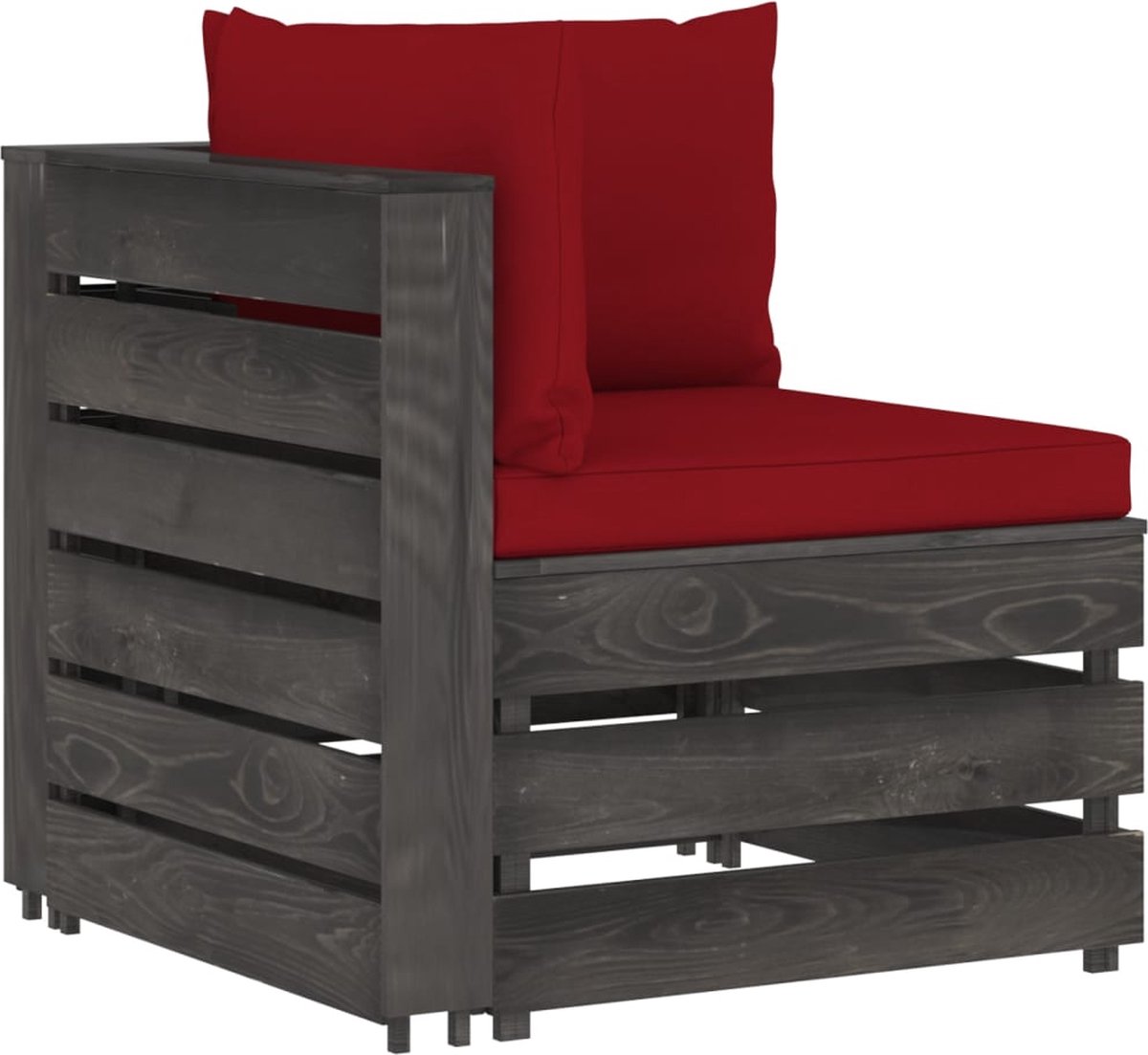 Vidaxl 7-delige Loungeset Met Kussens Geïmpregneerd Hout - Rood