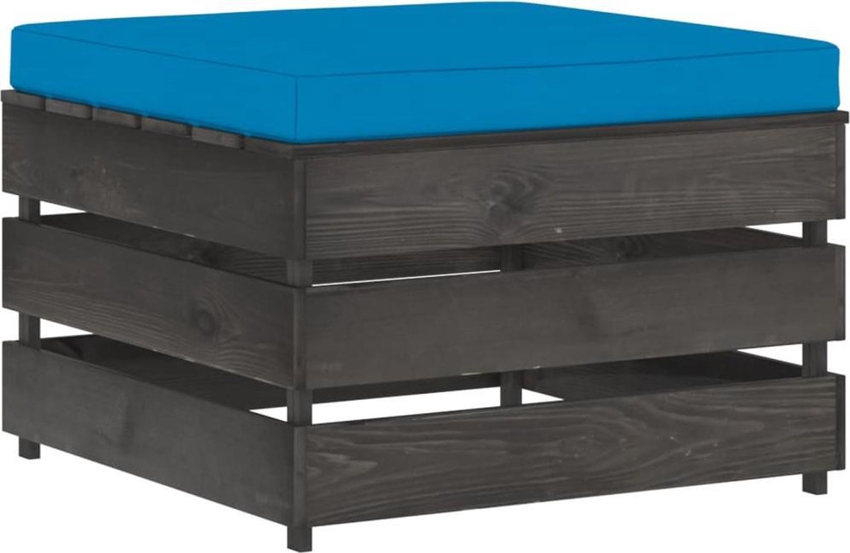 Vidaxl 3-delige Loungeset Met Kussens Geïmpregneerd Hout - Blauw