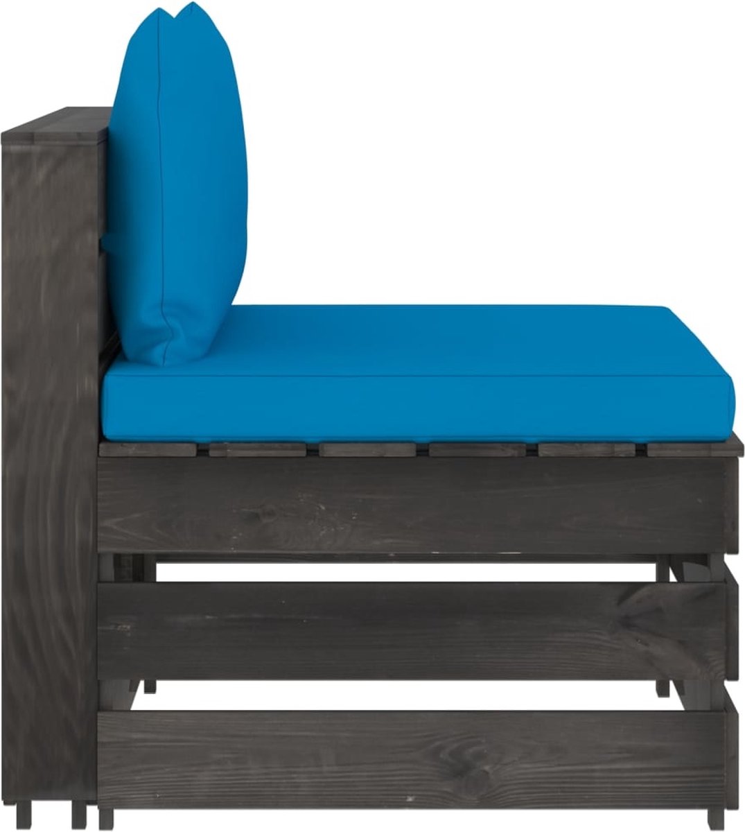 Vidaxl 3-delige Loungeset Met Kussens Geïmpregneerd Hout - Blauw