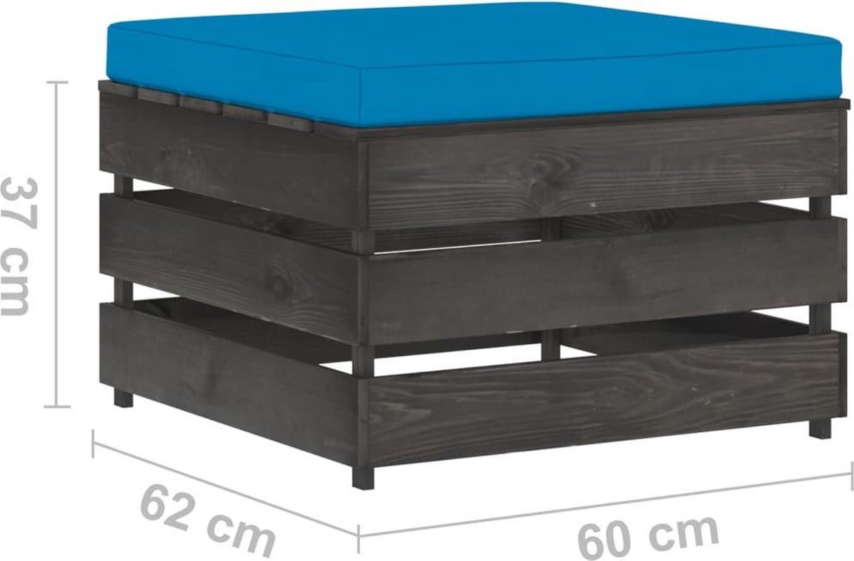 Vidaxl 3-delige Loungeset Met Kussens Geïmpregneerd Hout - Blauw
