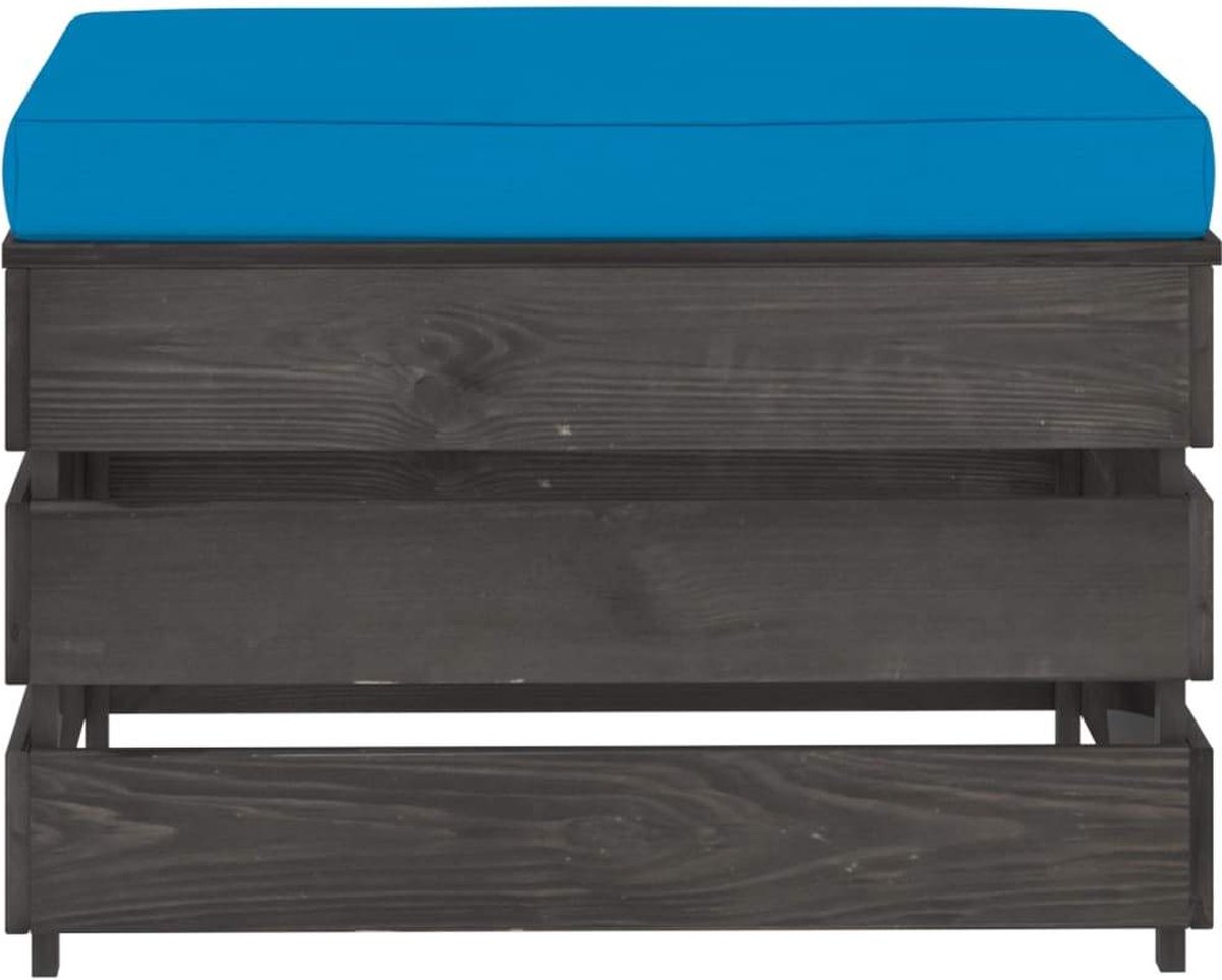 Vidaxl 3-delige Loungeset Met Kussens Geïmpregneerd Hout - Blauw