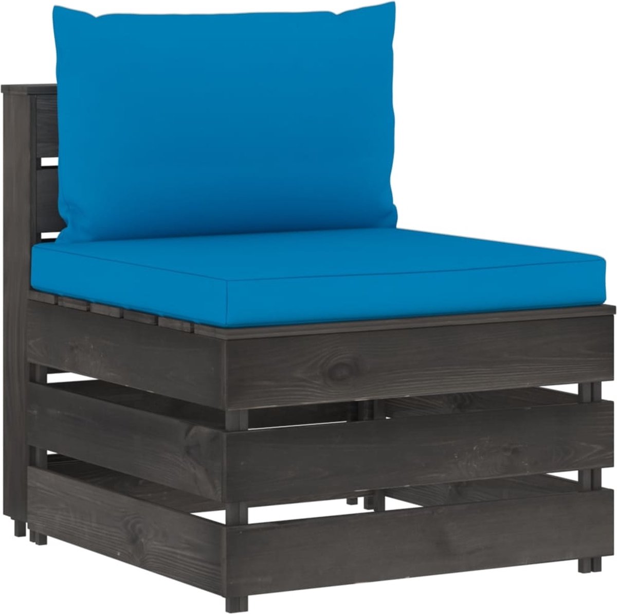 Vidaxl 3-delige Loungeset Met Kussens Geïmpregneerd Hout - Blauw