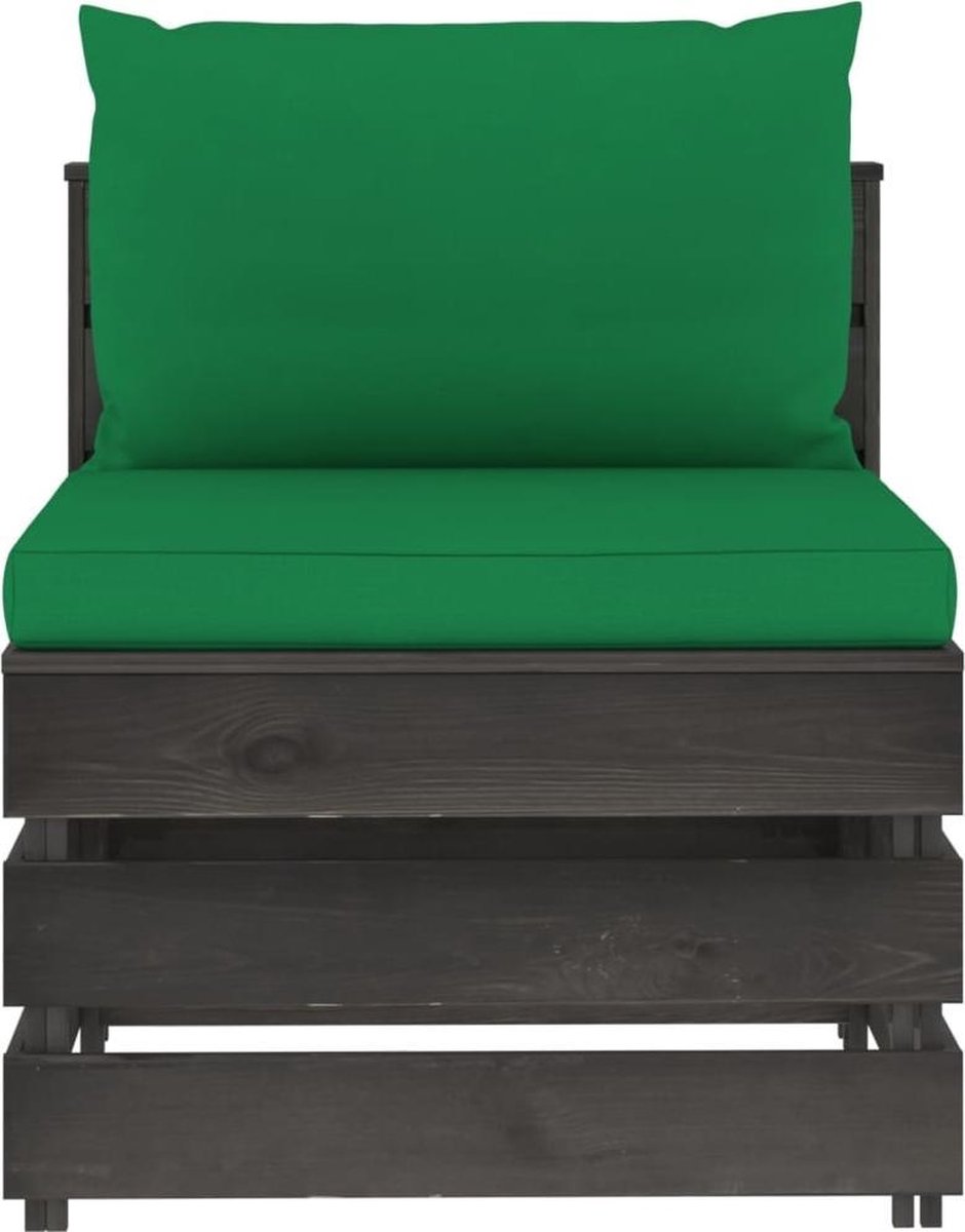 Vidaxl 3-delige Loungeset Met Kussens Geïmpregneerd Hout - Groen