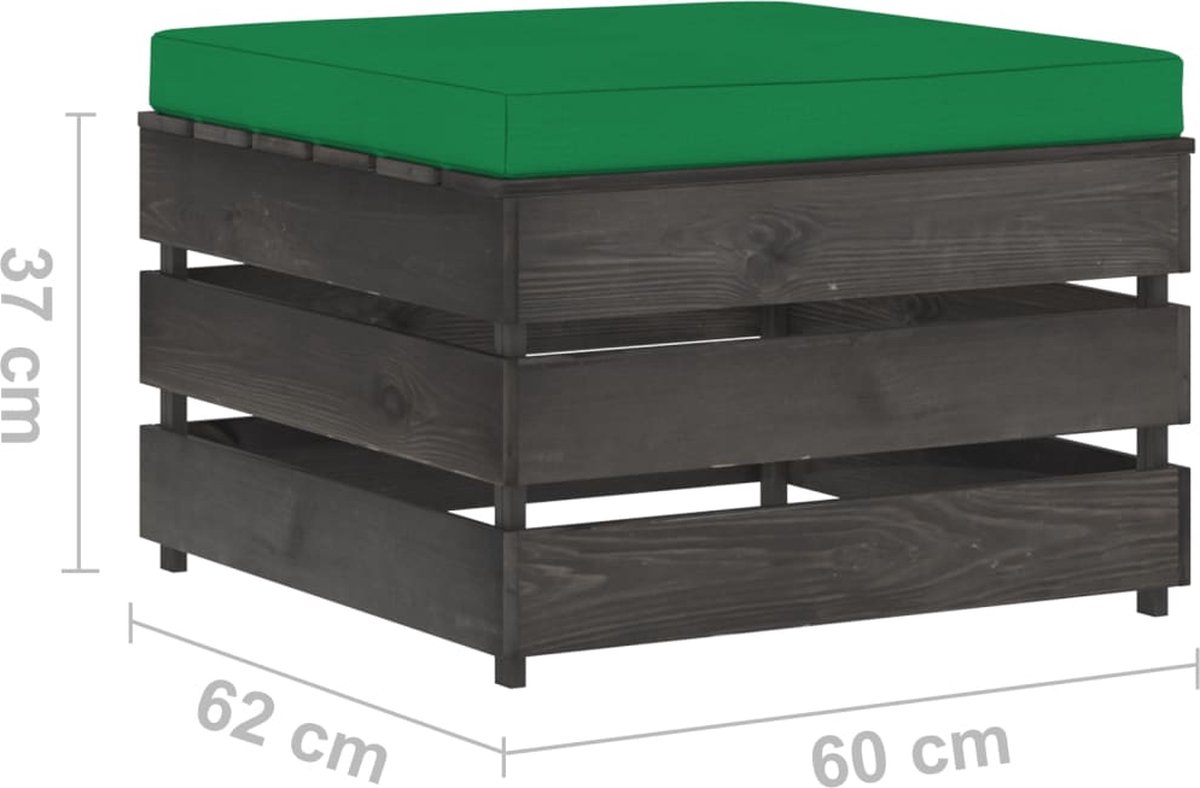 Vidaxl 3-delige Loungeset Met Kussens Geïmpregneerd Hout - Groen
