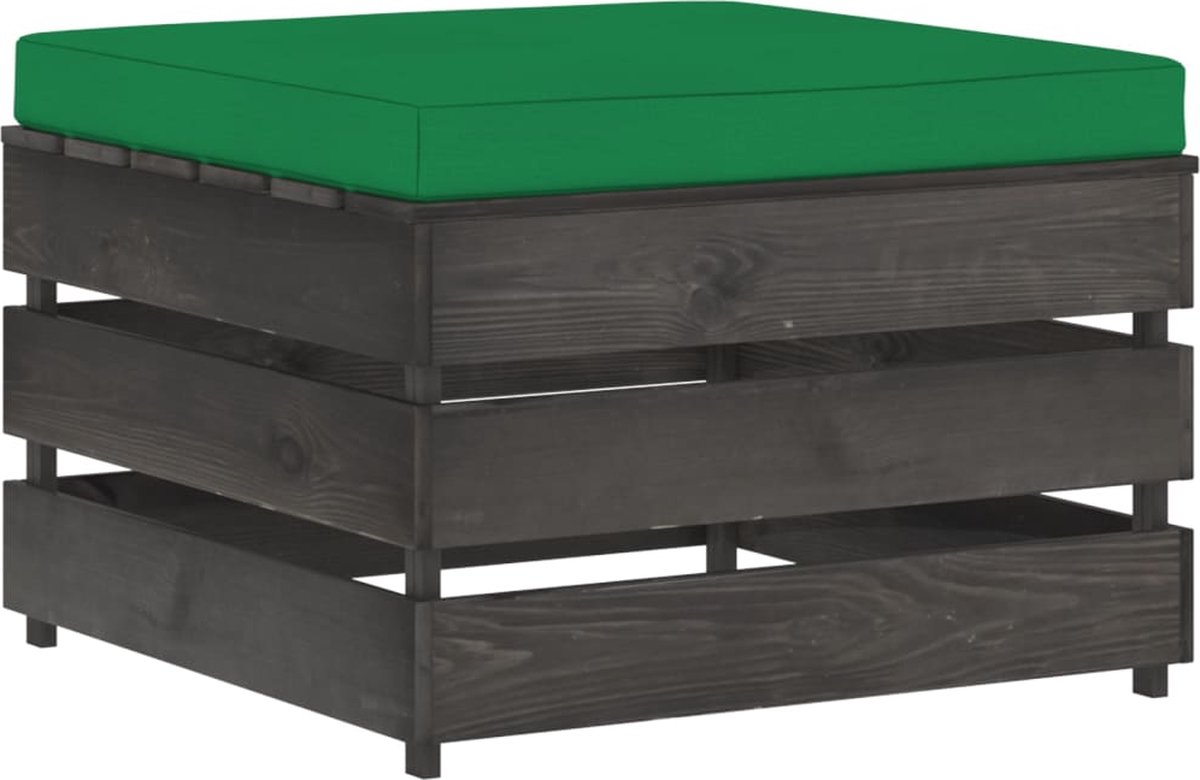 Vidaxl 3-delige Loungeset Met Kussens Geïmpregneerd Hout - Groen