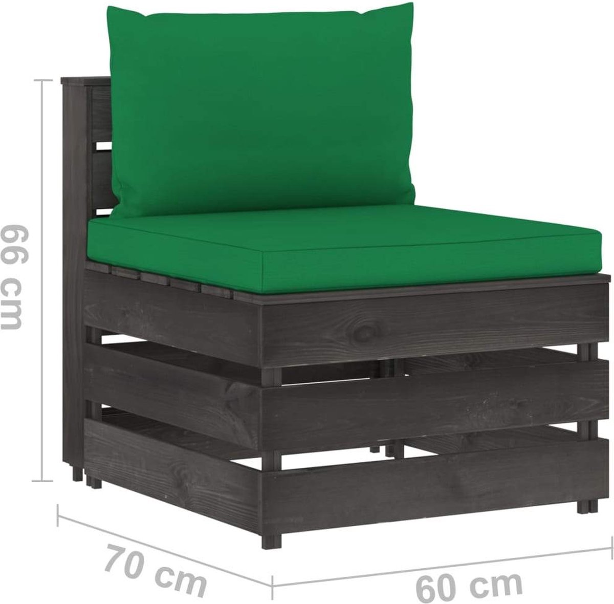 Vidaxl 3-delige Loungeset Met Kussens Geïmpregneerd Hout - Groen