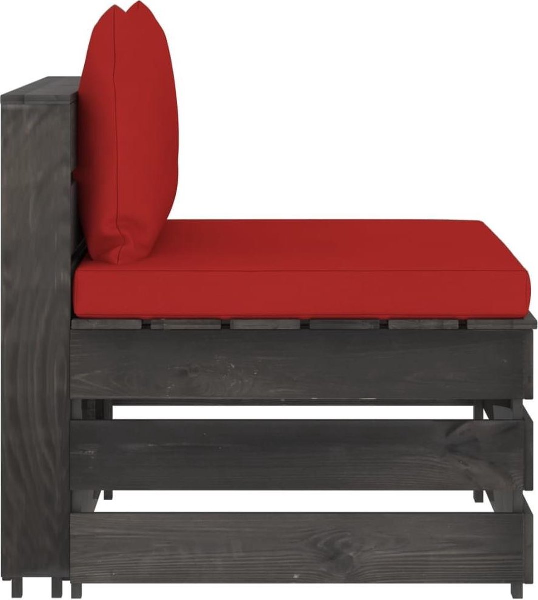 Vidaxl 3-delige Loungeset Met Kussens Geïmpregneerd Hout - Rood