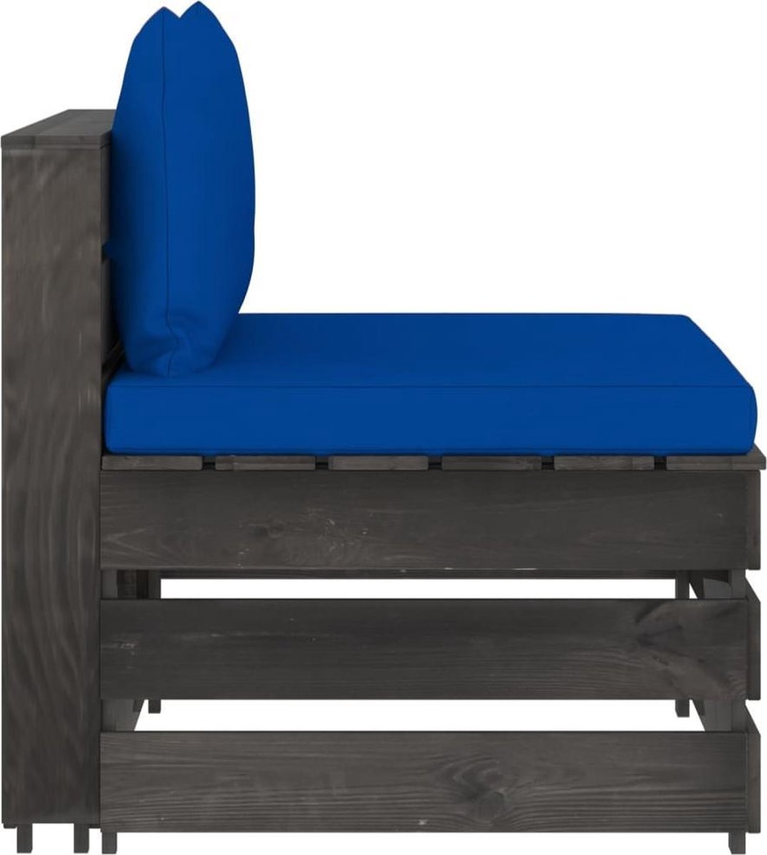 Vidaxl 3-delige Loungeset Met Kussens Geïmpregneerd Hout - Blauw