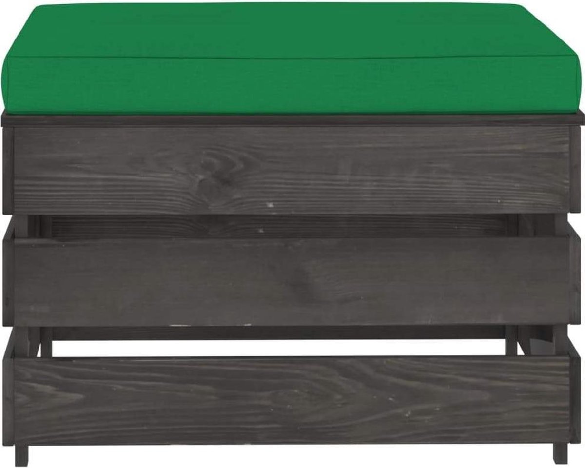 Vidaxl 3-delige Loungeset Met Kussens Geïmpregneerd Hout - Groen