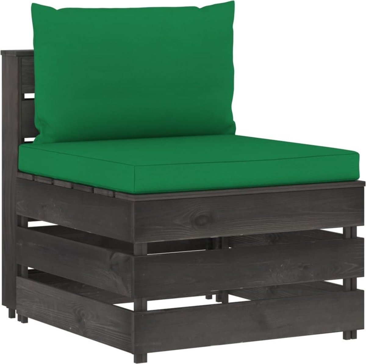 Vidaxl 3-delige Loungeset Met Kussens Geïmpregneerd Hout - Groen
