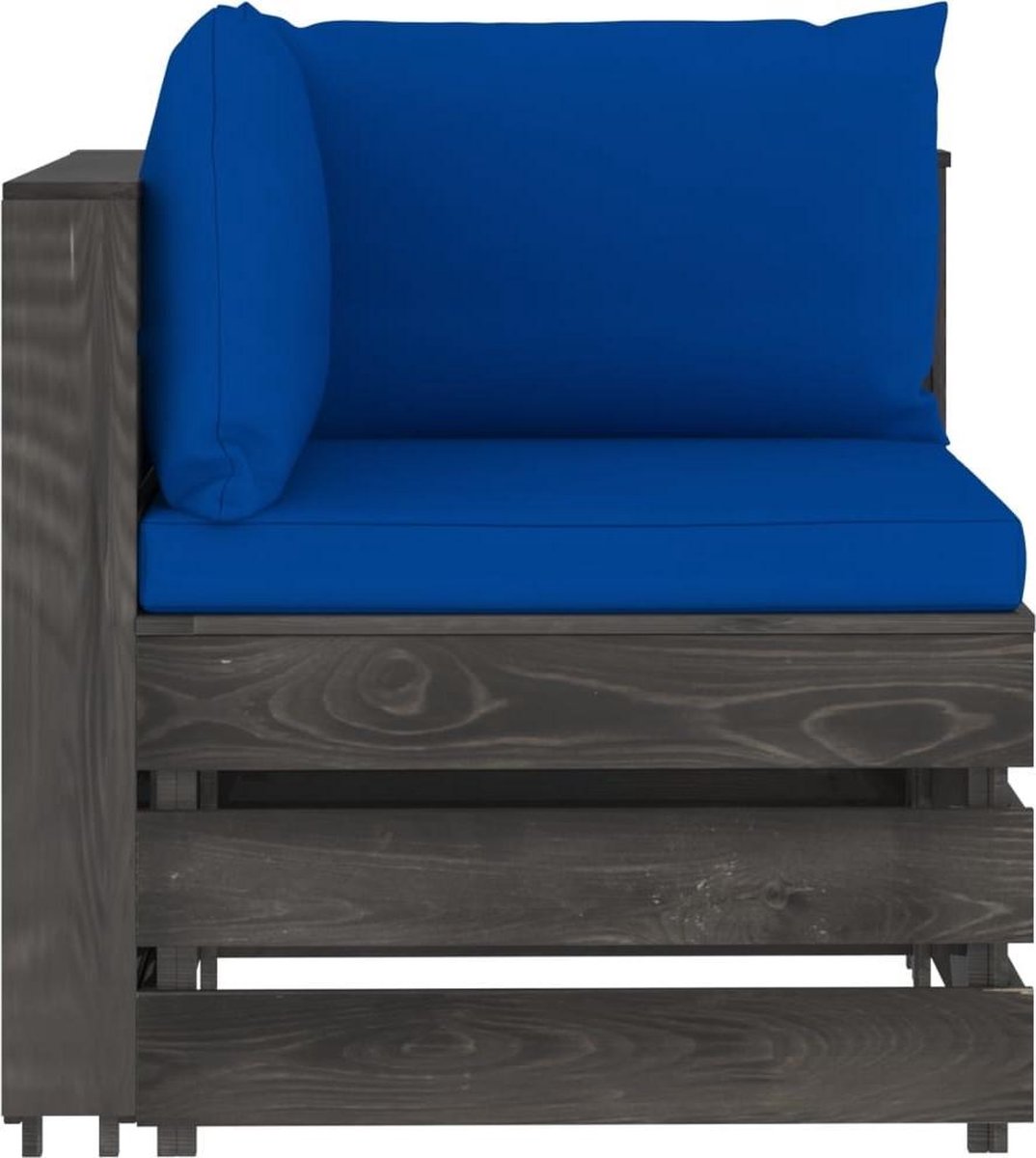 Vidaxl 3-delige Loungeset Met Kussens Geïmpregneerd Hout - Blauw