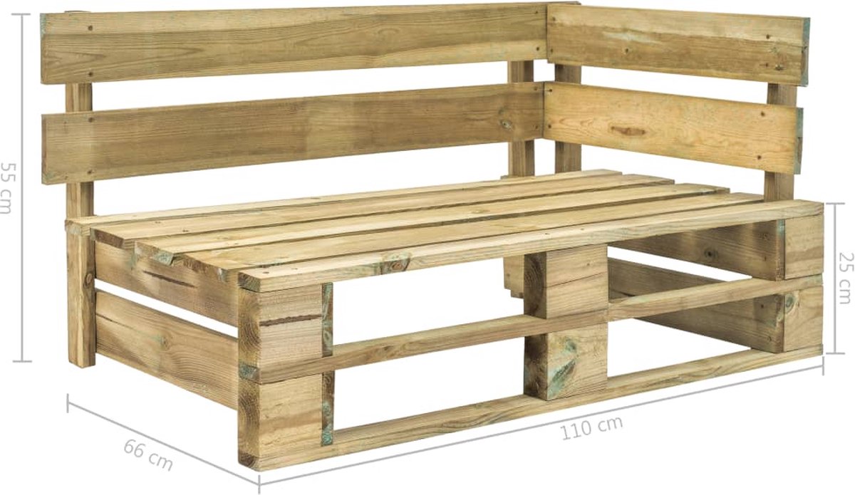 Vidaxl 6-delige Loungeset Pallet Met Kussens Geïmpregneerd Hout - Groen