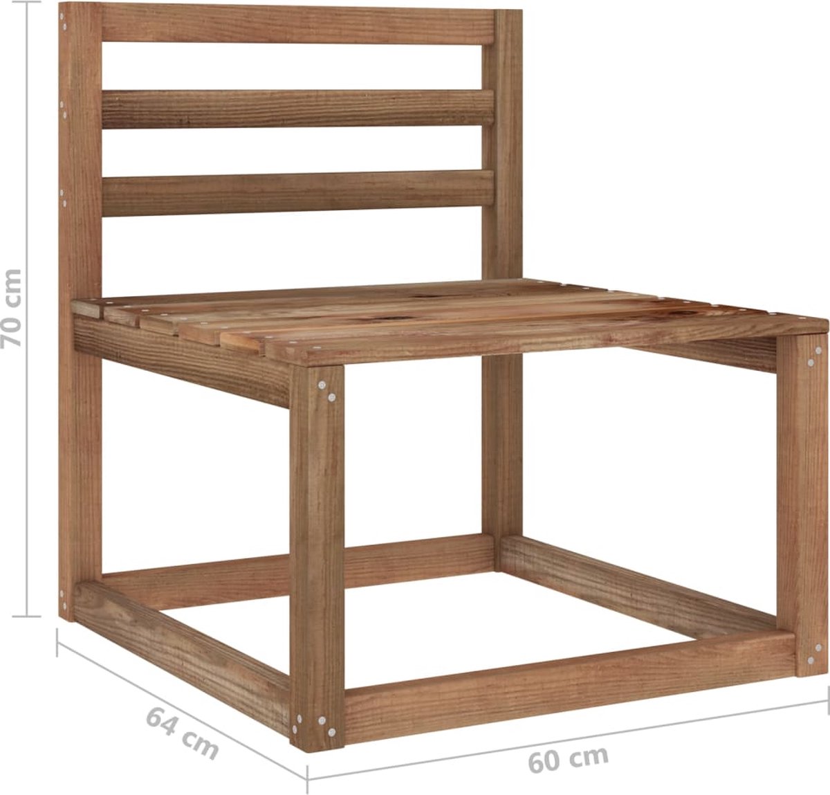 Vidaxl 6-delige Loungeset Met Crèmekleurige Kussens Grenenhout - Bruin