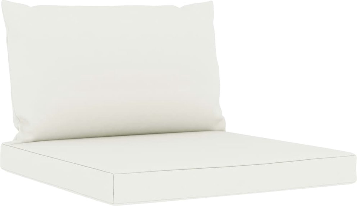 Vidaxl 6-delige Loungeset Met Crèmekleurige Kussens Grenenhout - Bruin