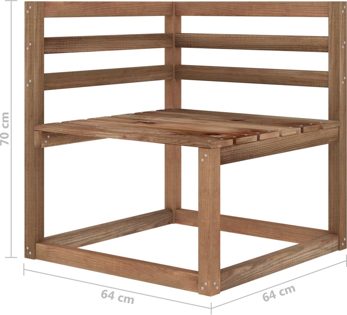 Vidaxl 6-delige Loungeset Met Crèmekleurige Kussens Grenenhout - Bruin