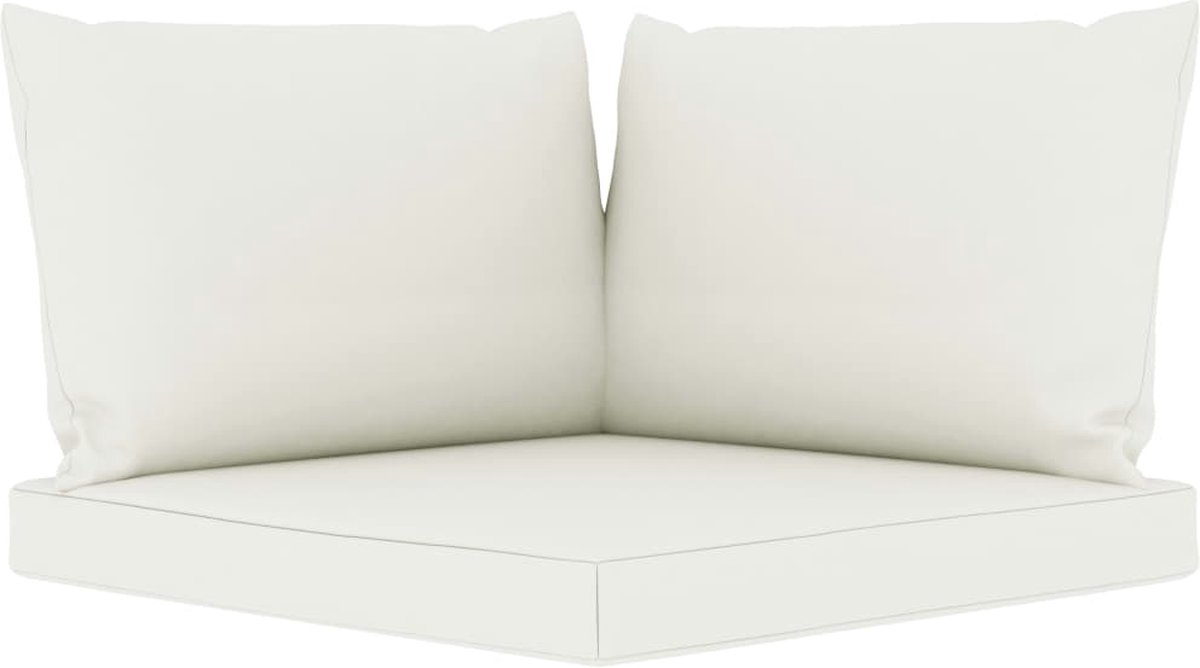 Vidaxl 6-delige Loungeset Met Crèmekleurige Kussens Grenenhout - Bruin